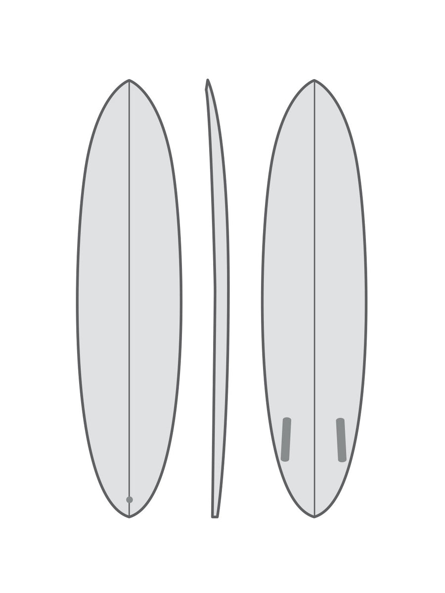 Crystal castle Mid Length Twin Fin